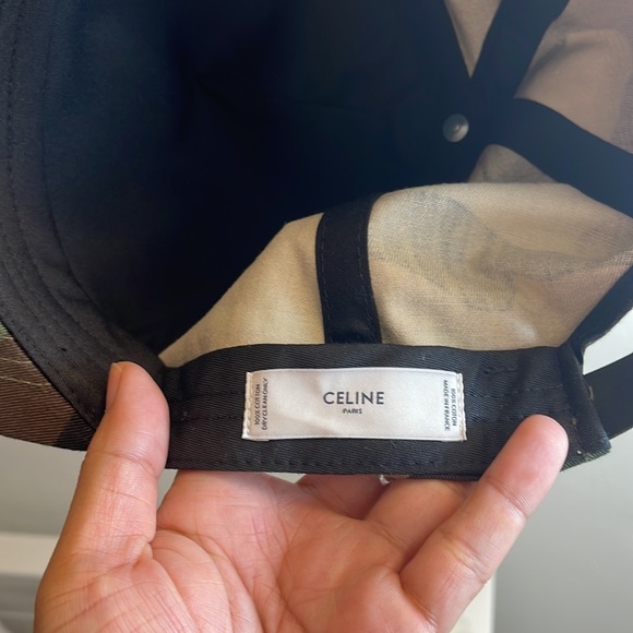 Celine C Sequined Army Print Baseball Cap - Picture 3 of 3